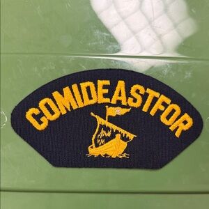 Navy and Yellow COMIDEASTFOR embroidered naval Patch